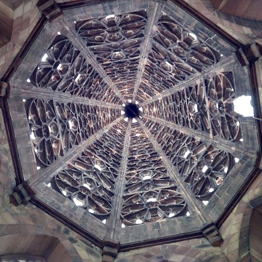 Freiburg, the Minster's openwork spire from inside