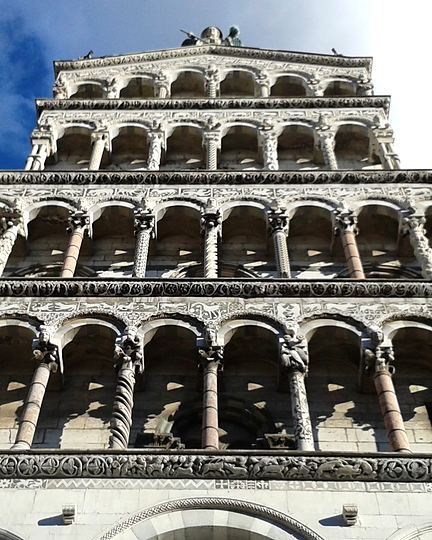 Lucca, the façade of San Michele in Foro