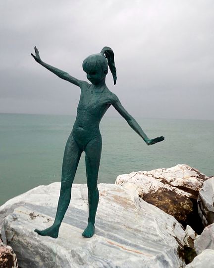 Viareggio, a sculpture on the pier