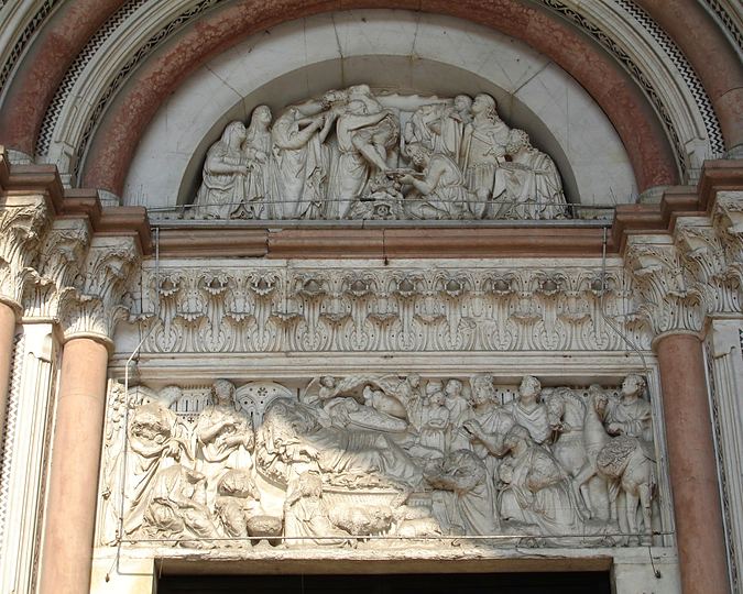Lucca, reliefs on San Martino Cathedral