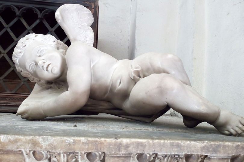 Lucca, a marble cherub