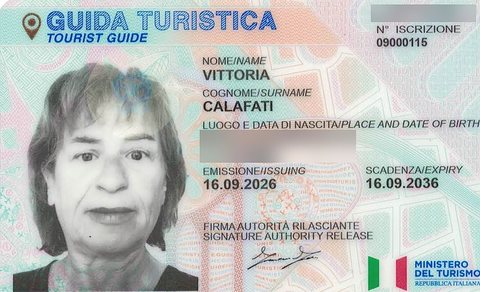 National tourist guide card – Italian Ministry of Tourism