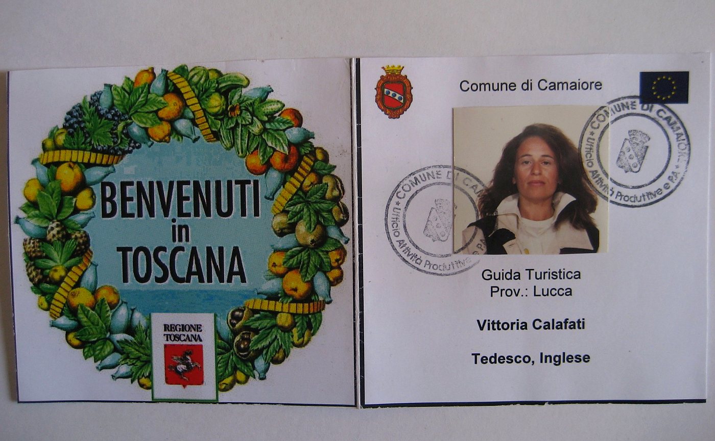 Ausweis als Fremdenführerin der Provinz Lucca
